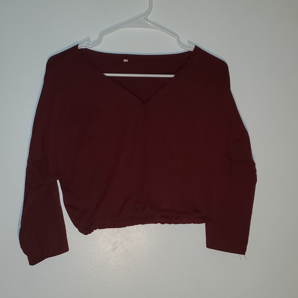 Slightly-Used Burgundy Crop Top